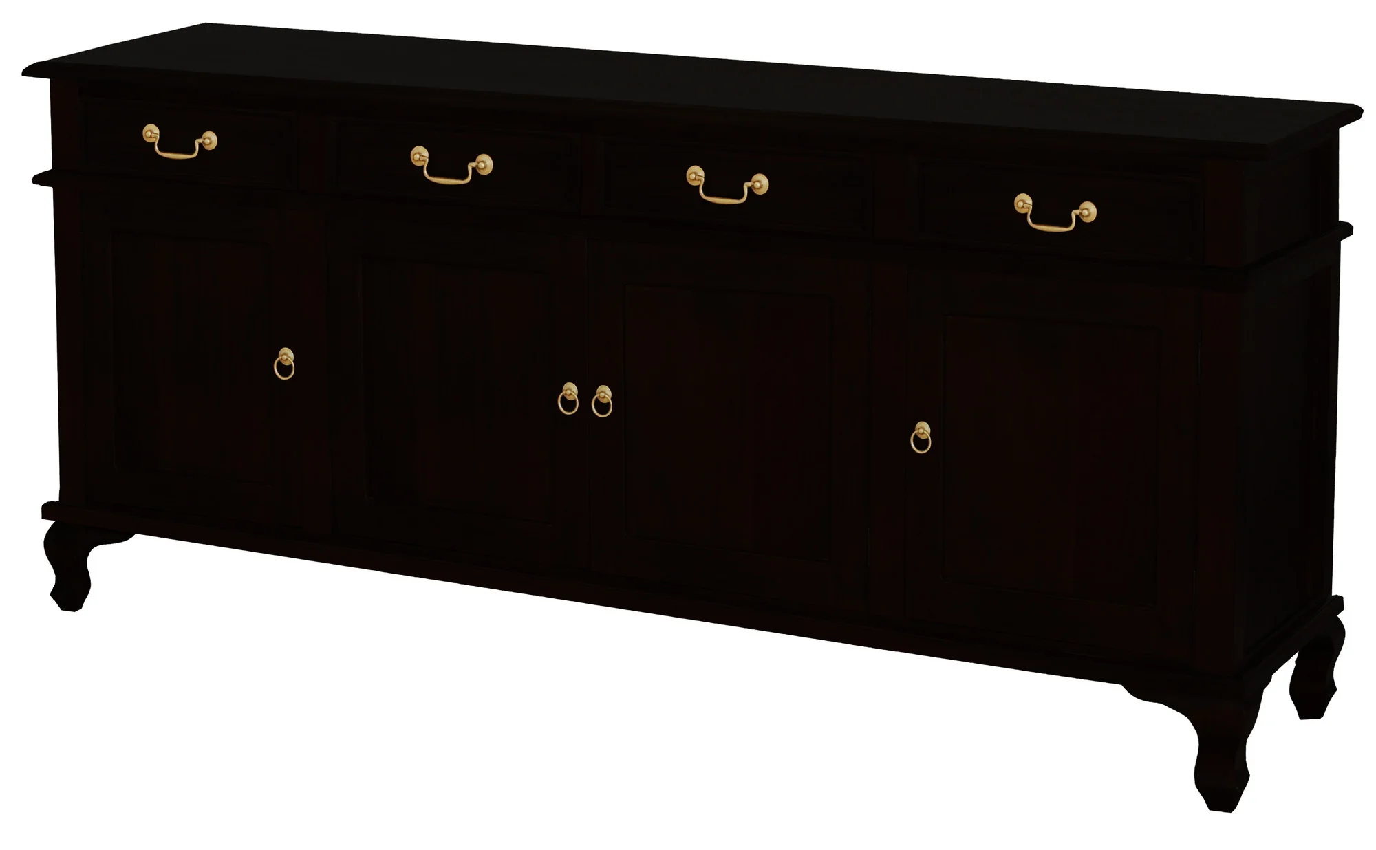 Queen Anna Solid Teak Wood Timber 4 Door 4 Drawer 200cm French Buffet Sideboard Table - White TEK168 SB 404 QA  ( Picture for Reference Only ) - Image 12