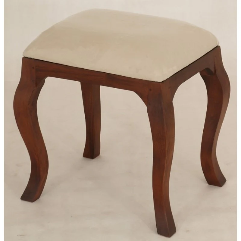 Queen AnnMary French Stool with attached cushion TEK168 CH 001 QA ( Mahogany Colour ) - Image 4