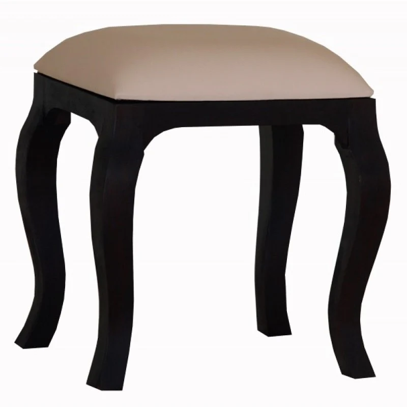 Queen AnnMary French Stool with attached cushion TEK168 CH 001 QA ( Picture Illustration for Reference Only ) ( with Cream White Fabric  ) ( White Colour ) - Image 4